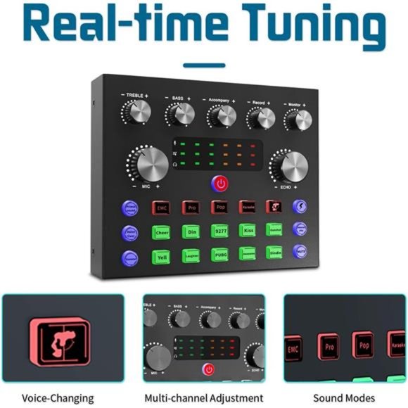 Podcast Equipment Bundle,Audio Interface with DJ Mixer and Studio Broadcast Mic - Picture 5 of 7